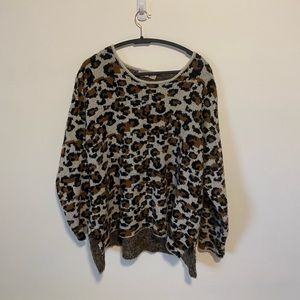 Leopard print oversized sweater